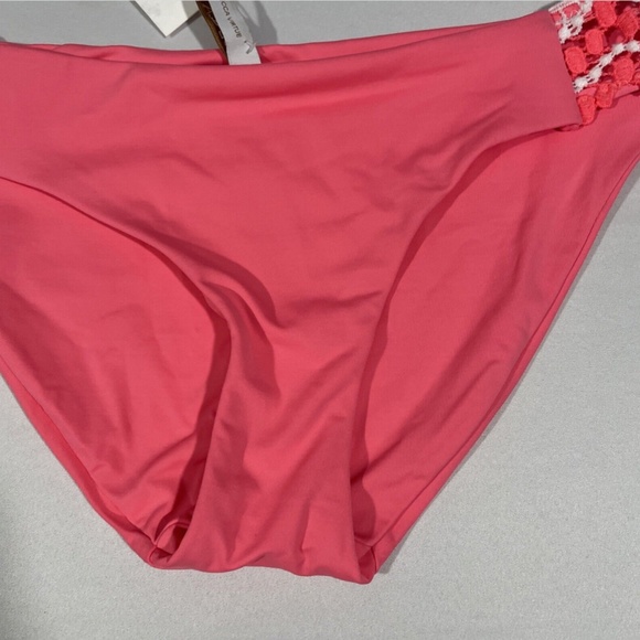 NWT Becca [ Small ] Delilah Avery Crochet-Side Bikini Bottoms in‎ Coral - Picture 4 of 11